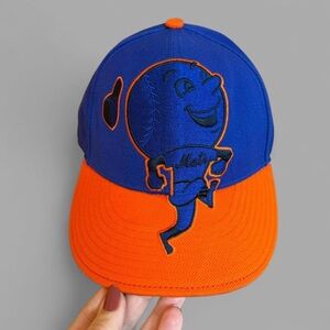 NY Mets Blue Orange Fitted Cap by American Needle